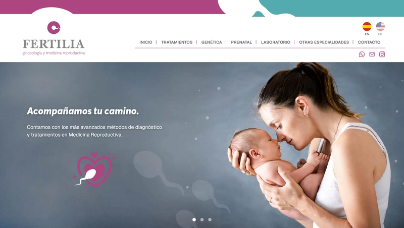 Página de inicio del sitio web de Centro Fertilia